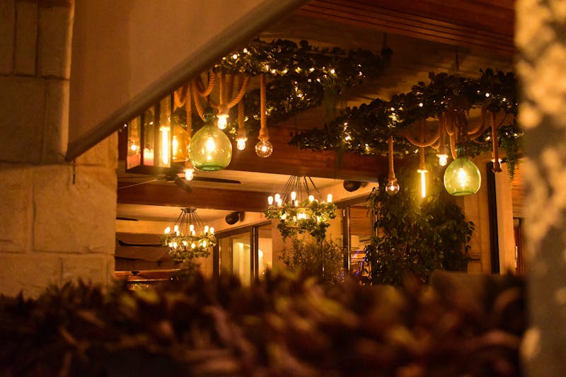 Warm and inviting restaurant dining area